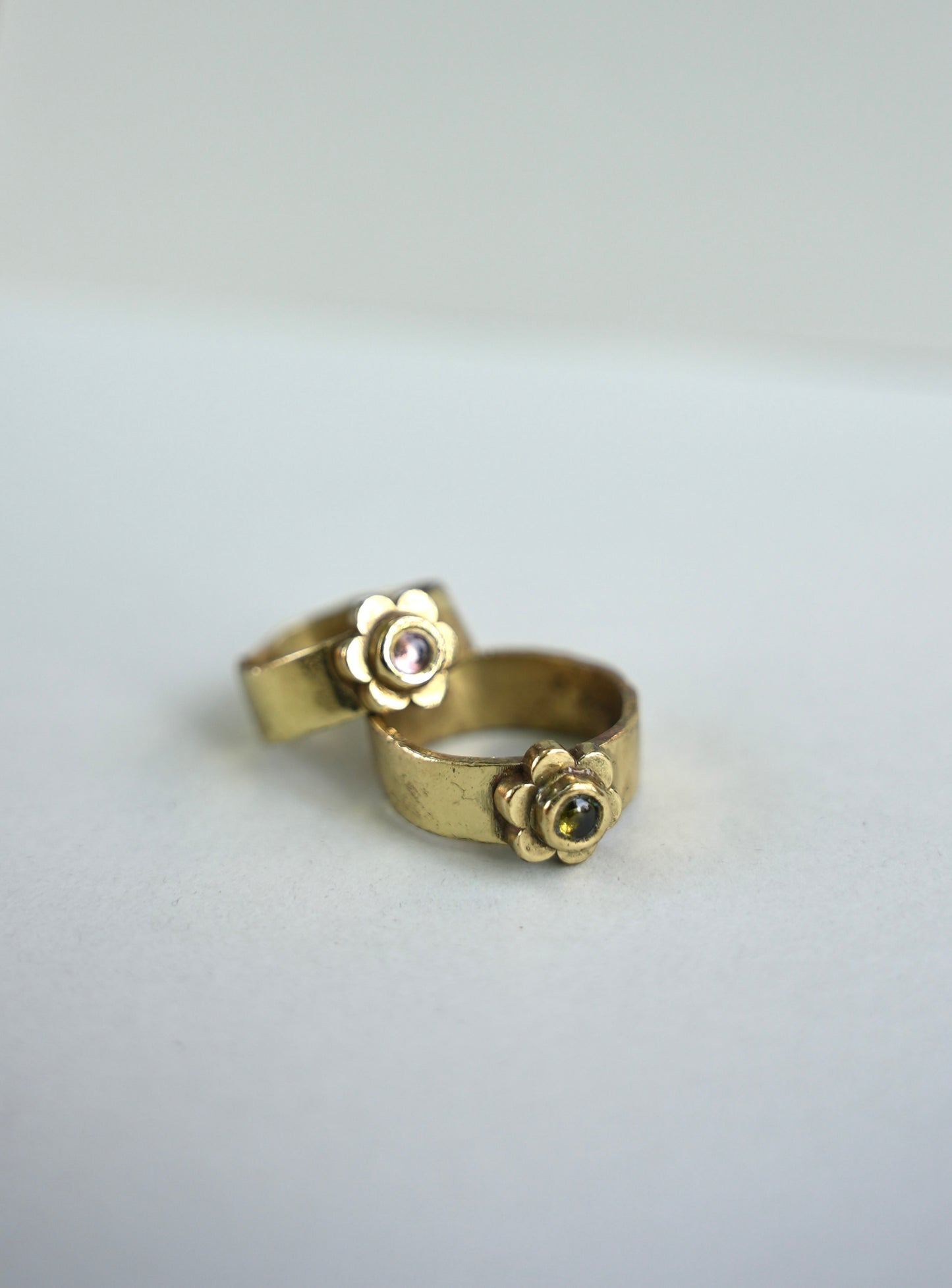 brass flower thick band