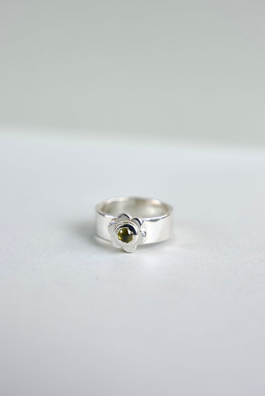 silver flower thick band